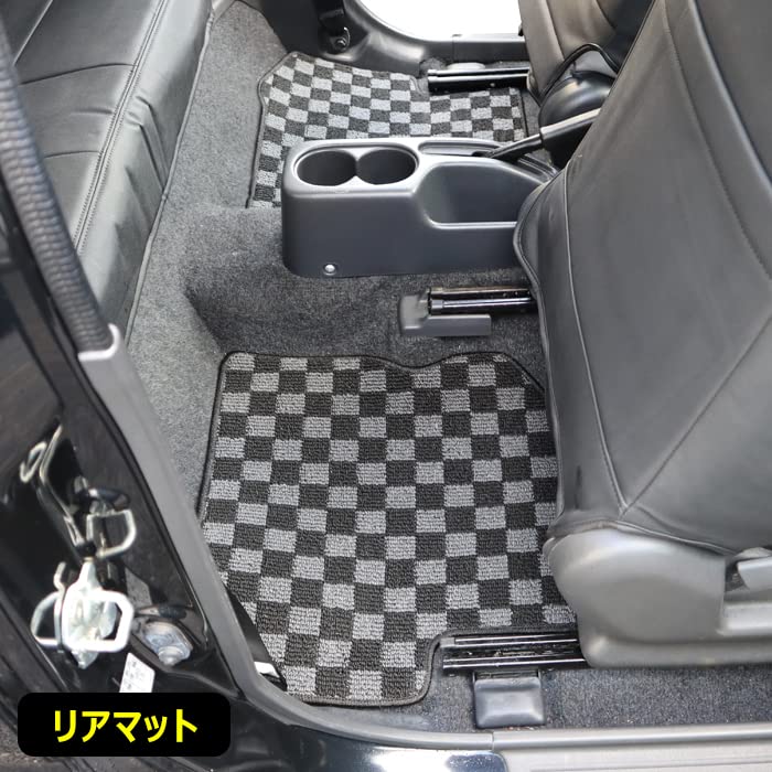Amazon | HELIOS ジムニー JB23W AT車 フロアマット チェック柄 黒/灰